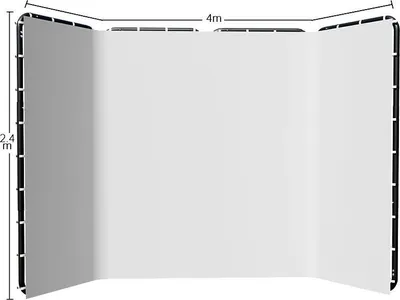 Zdjęcie produktu dla Tło do pudełka fotograficznego, przenośna konstrukcja, profesjonalna jakość materiału, 240x400cm biały