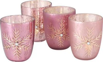 Produktbild von Boltze Gruppe Windlicht Corfe rosa 9 cm sortiert (1 Stück)