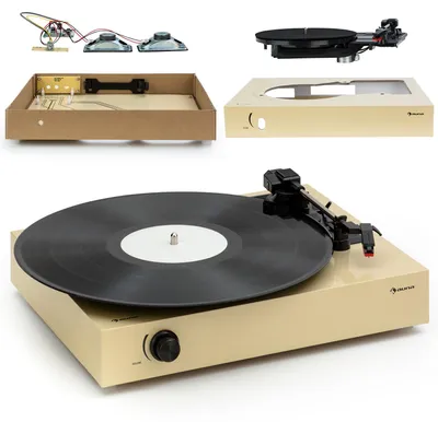 Produktbild von Auna Plattenspieler mit Lautsprecher, Do-it-Yourself Plattenspieler Set, Retro Schallplattenspieler zur Selbst Montage, Moderner Home Audio Record Player, Vinyl-Plattenspieler für Schallplatten