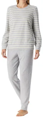 Produktbild von Schiesser Damen Schlafanzug lang Gr. 40 silbergrau-mel.
