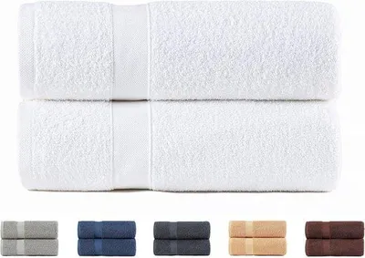 Productafbeelding van Famanu handdoeken, 100% katoen, 550 gsm - Extra zacht, absorberend, sneldrogend, 100 x 150 cm, wit