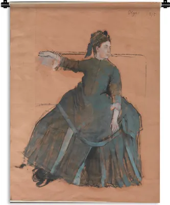 Produktbild von MuchoWow® Wandteppich Wandbehang Frau auf einem Sofa - Gemälde von Edgar Degas 60x80 cm Tapisserie Dekoration Wandtuch - Decke - Wandtücher - Wohne