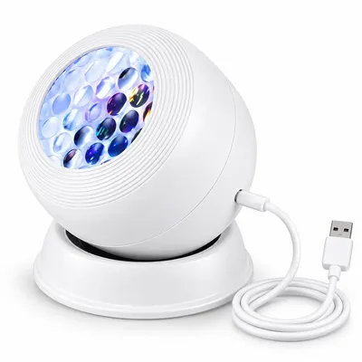 Produktbild von Ozean Projektor Lampe, LED Wasserwellen Nachtlicht mit USB, drehbare Projektion für Schlafzimmer, Kinderzimmer, Gaming Raum & Party
