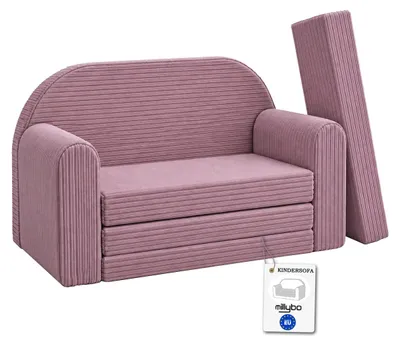 Produktbild von MILLYBO Kindersofa 3in1 aus Cord – Spielsofa, Kindercouch & Schlafsofa Lila