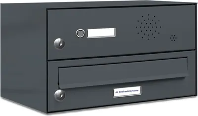 Produktbild von 1er Briefkasten Anlage Aufputz - Wandmontage RAL 7016 Anthrazit Klingel