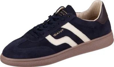A single navy blue Gant sneaker with white accents and a brown sole is shown against a white background.