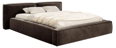 Produktbild von Selsey Tilves Low – Polsterbett 140x200 mit Bettkasten und Lattenrost, Velours, braun
