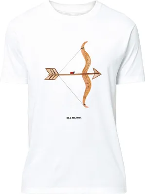 Produktbild von Mr. & Mrs. Panda Größe L T-Shirt Sternzeichen Schütze - Weiß - Geschenk, Geburtstag November, Dezember, mit Spruch, Tshirt, Shirt, Schützenfest