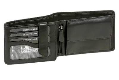 Produktbild von LEAS Hochwertige Scheintasche mit Riegel mit Box Echt-Leder, schwarz Elegance-Edition