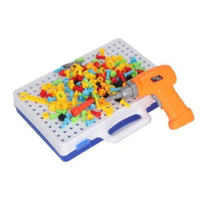 Obrázok produktu pre Súprava stavebných hračiek s vŕtačkou a skrutkovačom,Súprava mozaikovej vŕtačky,Súprava puzzle s vŕtačkou a skrutkovačom,Súprava hračiek s vŕtačkou a skrutkovačom,Stavebné hry s vŕtačkou,Súprava mozaikovej vŕtačky 239 kusov
