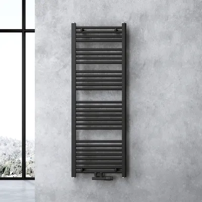 Produktbild von doporro Design Badheizung 140x50cm Anthrazit Röhrenheizkörper Horizontal Mittelanschluss Bad-Heizkörper Ohne Heizstab RHE