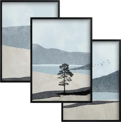Produktbild von Set Wandposter Wandbilder für Wohnzimmer und Büro, Set 30x40