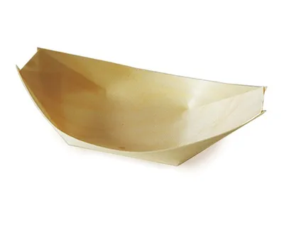Produktbild von 500x Fingerfood-Schale aus Holz schiffchenförmig 13 x 8 cm