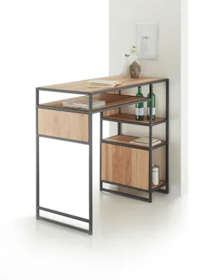 Produktbild von Bartisch Carlos Eiche massiv geölt Metallgestell schwarz