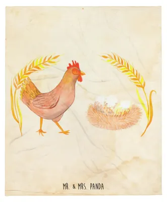 Produktbild von Mr. & Mrs. Panda Tagesdecke Huhn Stolz - Vintage - Geschenk, Eier, Geburt, Sofadecke, Schwangerschaft, Kuscheldecke, Motivation, Spruch, Bauernhof, Plaid, Hof, Bettdecke