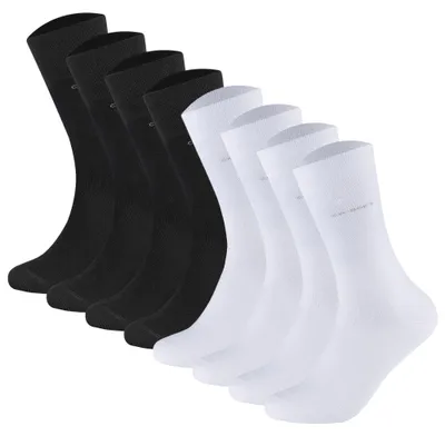 Produktbild von Camano Uni Socken - Soft Socks, einfarbig, 8er Pack Schwarz/Weiß 39-42