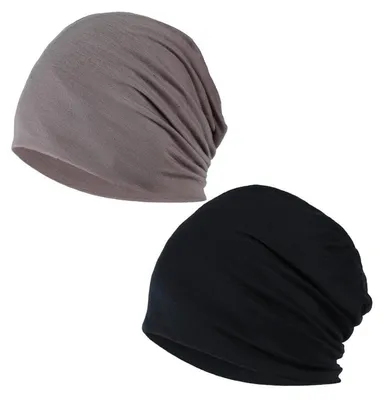 Produktbild von Mütze Damen Herren Slouch Beanie Baumwolle Elastisch 2er-Set