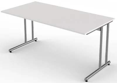 Produktbild von Schreibtisch start up Fuß silber BxT 160x80cm lichtgrau