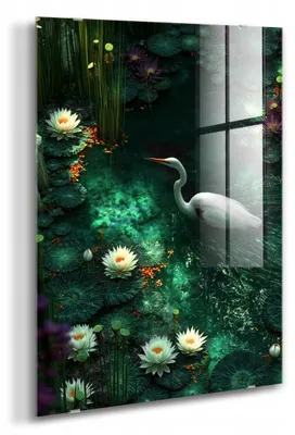Immagine prodotto di STYLER, pannello decorativo in vetro, 80x120 cm, "Emerald Waters", motivo naturale, paesaggio, decorazione da parete, ideale per soggiorno, camera da letto o corridoio, design moderno