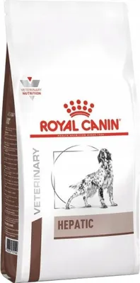 A bag of Royal Canin VD Dog Hepatic dog food.