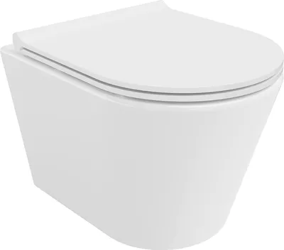 Obrázok produktu pre Mexen Rico Tornado WC misa bez ráfika s pomaly sa zatvárajúcim sedadlom Slim, duroplast, lesklá biela - 30720500T