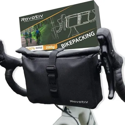 Zdjęcie produktu dla Wodoodporna torba na kierownicę rowerową 3 l, czarna, do rowerów gravelowych i MTB