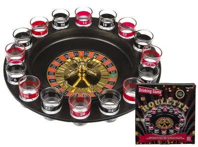 Produktbild von Trinkspiel Roulette Partyspiel mit 16 Gläsern