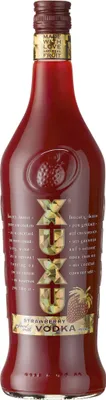 A bottle of XUXU Strawberry Vodka.