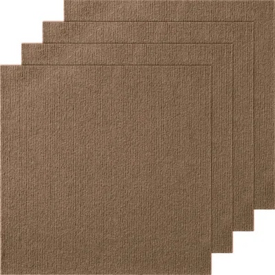 Produktbild von Teppichfliesen – Selbstklebend – 45,7 x 45,7 cm – 10 Stück – Weich – Für Schlafzimmer und Wohnzimmer – Dunkelbraun