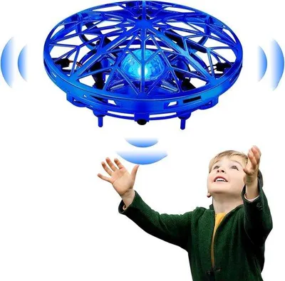 Image de Petit drone infrarouge pour enfants, rotation à 360°, bleu, pour l'intérieur et l'extérieur