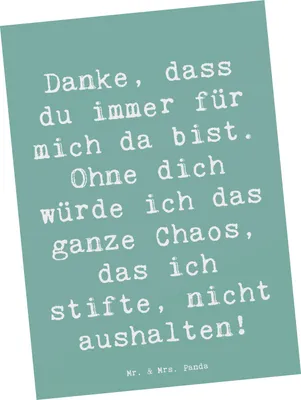 Produktbild von Mr. & Mrs. Panda Postkarte Spruch Dankbarkeit für Freundschaft - Meeresbrise - Geschenk, besondere Bindungen, Gefühl, Motivation, Zitat, handgefertigte Produkte, Treue