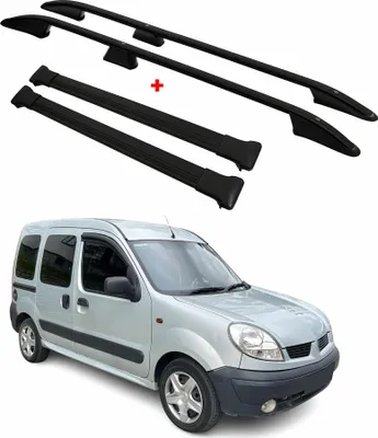 Obrázok produktu pre Sada strešných nosičov pre Renault Kangoo I 1997-2009 L1 krátka hliníková čierna 4x