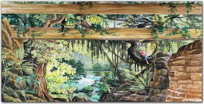 Produktbild von Coloray Küchenrückwand 140x70 Spritzschutz aus Glas - River Forest Natur