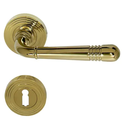 Produktbild von Türbeschlag 1662 Helena R BB Messing poliert PVD Türklinke