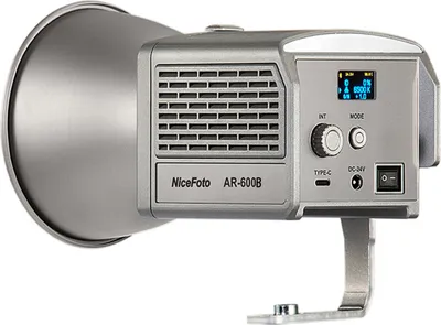 Obrázek produktu pro NiceFoto AR-600B Přenosné LED video světlo, 50 W, fotografické výplňové světlo, 5600 K, studiové světlo COB, 6 světelných efektů, ovládání APP s reflektorem pro vnitřní i venkovní použití, živé vysílání videa, produktová portrétní fotografie
