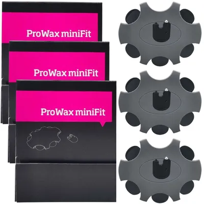 Produktbild von ProWax MiniFit Hörgeräte Cerumenfilter, ProWax MiniFit Ersatz-Wachsschutzfilter kompatibel mit Oticon, Bernafon und Auditio Hörgeräten, 6 Werkzeugen und 6 Filtern (3 Pack/18 Stück)