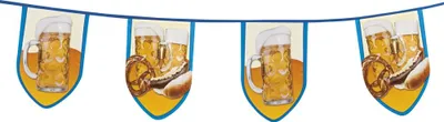 Produktbild von Boland Wimpel-Girlande Bier-Motive 8 m 12 Wimpel 40x28 cm für Innen & Außen