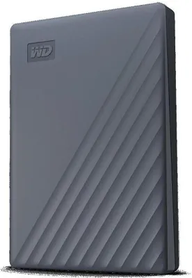 Produktbild von WD My Passport WDBRMD0040BGY-WESN - Festplatte - verschlüsselt - 4 TB - extern (tragbar) - USB 3.2 Gen 1 - 256-Bit-AES - Silicon Gray