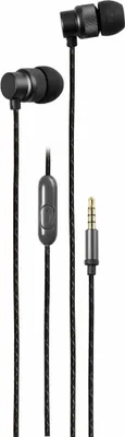 Produktbild von Stilvolle VIVanco™In-Ear Kopfhörer, Schwarz, mit Mikrofon, Urban Metallic Design, 3,5 mm Klinke, 1,25 m Kabel