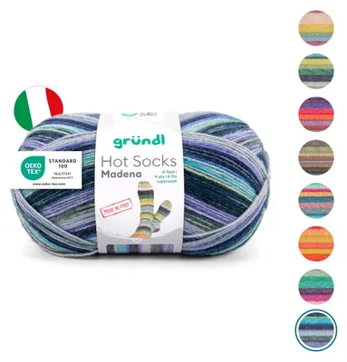 Produktbild von Gründl Wolle Hot Socks Madena 4-fach 100 g baltic-sea-mix