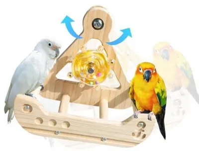 Produktbild von Vogelspielzeug Schaukel & Sitzstange Holz Nymphensittich Intelligenz-Puzzle