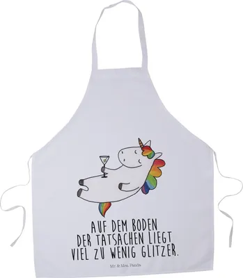 Produktbild von Mr. & Mrs. Panda Schürze Einhorn Cocktail - Weiß - Geschenk, Party, Gastro, Lustig, Einhörner, Geburtstag, Gastro-Schürze, Unicorn, Küchenschürze, Küchenzubehör