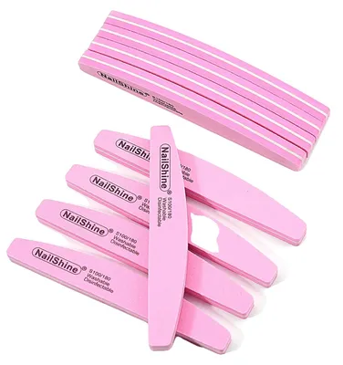 Imagen del producto de Lima de uñas, de doble cara, calidad profesional, color rosa, paquete de 10 unidades