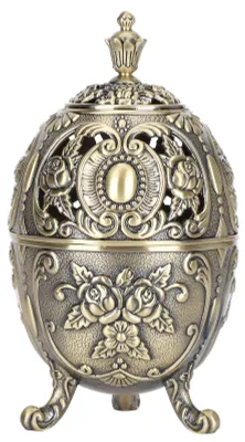 Räucherstäbchenhalter aus Zinklegierung, oval, silber, 14,2 cm