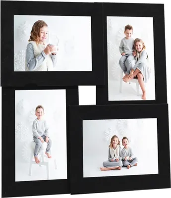 Obrázok produktu pre Kolážový fotorámik na 4 fotky (10x15 cm) čierny MDF