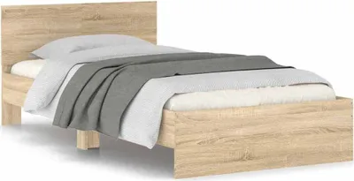 Produktbild von vidaXL Bettgestell ohne Matratze mit Kopfteil Sonoma-Eiche 100x200 cm