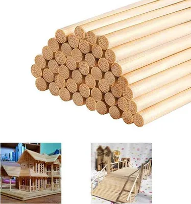 Produktbild von 30cm Holzstäbchen 6mm runde Stöcke für Modellbau