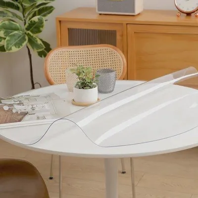 Productafbeelding van Rond Transparant PVC Tafelkleed - Waterdicht en Beschermend - 80 cm Diameter
