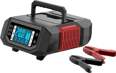 Produktbild von 1-20A Autobatterieladegerät, geeignet für 12V/24V Lithium-Eisenphosphat- und Blei-Säure-Batterien, intelligentes Ladegerät mit einstellbarem Strom.