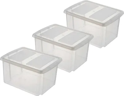 Produktbild von Sunware Aufbewahrungsbox mit Deckel Nesta 32 L transparent 3er Set